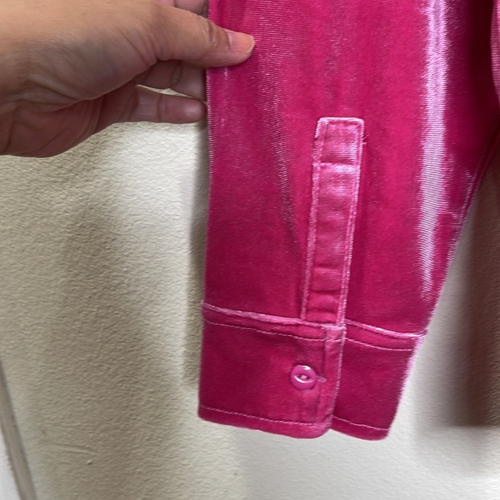 Joan Rivers Beautiful Raspberry Pink Velvet Boyfriend Tunic - Picture 7 of 7